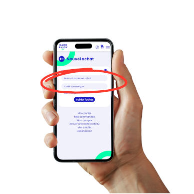Renseignez le montant de votre achat. Le code commerçant est prérempli grâce au scan du QR Code