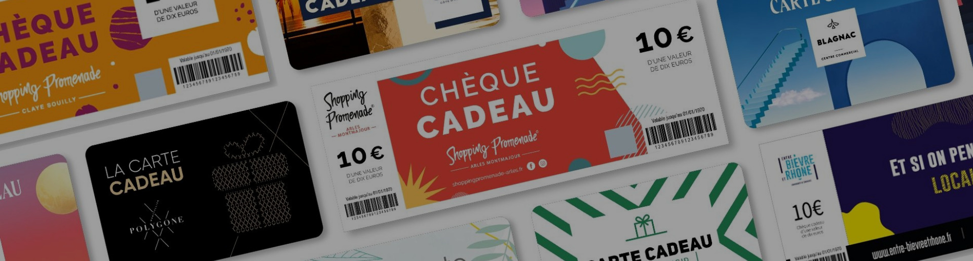 Une sélection de cartes et chèques cadeaux locaux